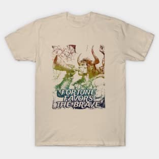 "Fortune Favors The Brave" Vintage Barbarian Fantasy T-Shirt